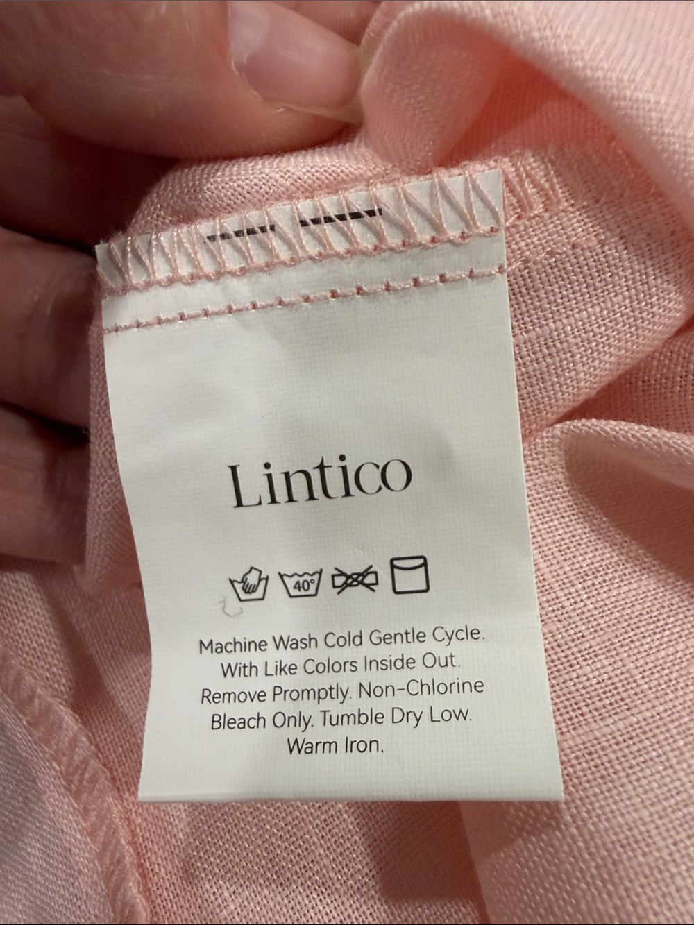 NWT Lintico Alexa Sz XL Light Pink 100% Linen Cottagecore Fit & Flare Midi Dress - Picture 9 of 13